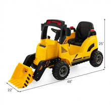 Load image into Gallery viewer, 2025 Heavy Duty 12V Kids 1 Seater Ride On Construction Tractor With Electric Adjustable Easy To Use Bucket , Push To Start, Horn, Music
