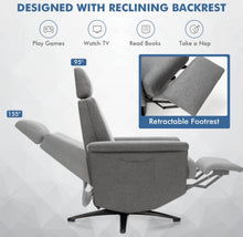 Load image into Gallery viewer, Heavy Duty Relaxing Swivel Comfortable Massage Recliner Single Sofa Chair With Adjustable Headrest | Massage Remote | 8 Massage Modes | Gray