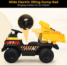 Load image into Gallery viewer, New 2025 Kids 12V Kids Ride On Dump Truck 1 Seater | Electric Bucket | Dump Bed | Shovel | Seatbelt | Push To Start | Remote