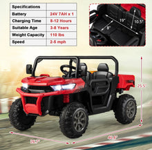 Load image into Gallery viewer, 2025 Upgraded 24V Dump Truck Kids Ride On Car | Up To 8-10KPH | 2 Seater | Switch For Dump Bed | Open Tailgate | Music | 2 Of 20000 RPM Motors | Remote