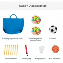 Load image into Gallery viewer, Super Fun 7-in-1 Giant Inflatable Bouncy House With Balls | 480W Blower | Slide | Ball Play Area | Jump Area | Basketball | Cool Play area | Big Entrance