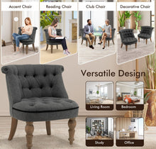 Load image into Gallery viewer, Heavy Duty Gorgeous Comfortable Modern Set Of 2 Upholstered Armless Classic Slipper Chairs | Beechwood Legs | Easy Install | Each Chair Holds 330lbs