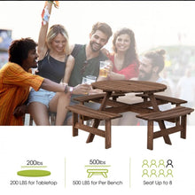 Load image into Gallery viewer, Super Cool Big 8 Seater Rustic Wood Design Patio Picnic Table Dining Seat Bench | Large Benches | Heavy Duty