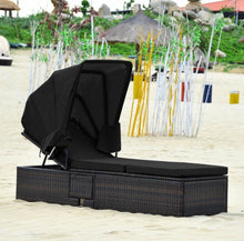 Load image into Gallery viewer, Very Relaxing Heavy Duty Adjustable Outdoor Patio Chaise Cushioned Lounge Chair With Folding Canopy | High Quality | PE Rattan