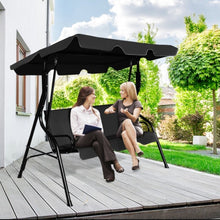 Load image into Gallery viewer, Super Relaxing 3 Person Outdoor Patio Canopy Swing With Cushioned Steel Frame | Porch Swing | Adjustable Canopy | High Weight Capacity
