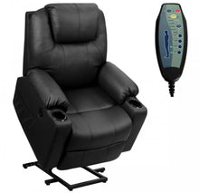 Load image into Gallery viewer, Heavy Duty Modern & Elegant Electric Power Lift Multifunction Electric Recliner With Massage Features | 2 Side Pockets | Cup Holders | Lumbar Heating | USB Charge Port