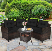 Load image into Gallery viewer, Very Comfortable 4 Piece Outdoor Patio Cushioned Rattan Furniture Sofa Set | Multipurpose | Heavy Duty Rattan | In 3 Colours