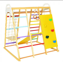 Load image into Gallery viewer, Super Cool Wooden 8-in-1 Kids Jungle Gym Playground | Monkey Bars | Climbing | Ladder | Swing | Rings | Slide | Holds 530lbs | Playground
