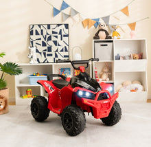 Load image into Gallery viewer, Super Fun 2025 Kids 12V Ride On Car, ATV 1 Seater | Ages 3-8 | Horn | Lights | Music | 4 Wheeler | Upgraded 4 Wheeler