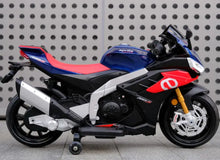 Load image into Gallery viewer, 2025 Licensed XL Aprilia RSV4 12V Super Motorcycle 2 Seater Kids Ride On | LED Lights | Rubber Wheels | Racing Bike