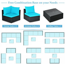 Load image into Gallery viewer, Very Relaxing 7 Piece Patio Furniture Sectional Wicker Sofa Set With Tempered Glass Top