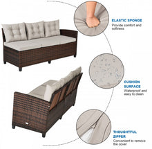 Load image into Gallery viewer, Elegant Comfortable Heavy Duty 3-Piece Hand-Woven Rattan, Wicker Outdoor Patio Sofa Furniture Set With Dining Table