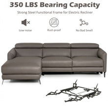 Load image into Gallery viewer, Heavy Duty Elegant Comfortable Leather Air Power Reclining Sectional Sofa Couch With Adjustable Headrests | Electric Recliner | Modern