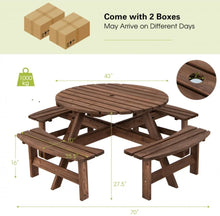 Load image into Gallery viewer, Super Cool Big 8 Seater Rustic Wood Design Patio Picnic Table Dining Seat Bench | Large Benches | Heavy Duty