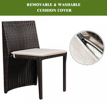 Load image into Gallery viewer, Beautiful & Elegant 3-Piece Comfortable Wicker Patio Bistro Set | Table And Chairs | Weather Resistant | Space Saver | Rattan | Soft Cushions
