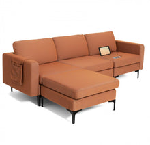 Load image into Gallery viewer, Elegant Modern Heavy Duty Comfortable L-Shaped Sectional Sofa Couch With Reversible Chaise | 2 USB-Ports | Thick Seat Cushions | Ottoman