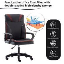 Load image into Gallery viewer, Classy PU Leather Executive Office Chair, Ergonomic Office Desk Chair with Swivel Wheels, Armrests for Home, Office