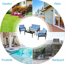 Load image into Gallery viewer, Heavy Duty Very Comfortable Aluminum Frame 8 Seater 4 Piece Patio Furniture Set Thick Cushioned Sofa | Weatherproof | Easy Set up