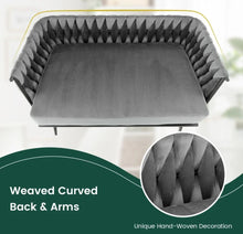 Load image into Gallery viewer, Heavy Duty Elegant Modern Love Seat Sofa Couch Upholstered Dutch Velvet Sofa Couch | Thick Cushion | 2 Comfy Pillows | Holds 350lbs