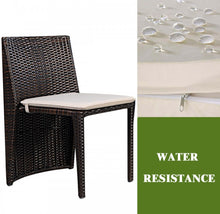 Load image into Gallery viewer, Beautiful & Elegant 3-Piece Comfortable Wicker Patio Bistro Set | Table And Chairs | Weather Resistant | Space Saver | Rattan | Soft Cushions