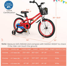 Load image into Gallery viewer, Very Cool 18β Kids Pedal Bicycle W Kickstand, Coaster Brake Ages 4-8 | Bell | Adjustable Seat | Easy Assembly | Removable Training Wheels | Anti-Slip Tires