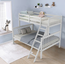 Load image into Gallery viewer, Heavy Duty Elegant & Modern Twin Over Full Bunk Bed With Ladder, Guardrail | Stacked Or Separated | Large Storage Under Bed | Easy Assembly