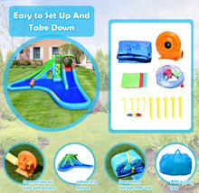 Load image into Gallery viewer, Super Fun Giant Crocodile Bouncy House Water Park With Water Slide | Climbing Wall | 7-in-1 | Splash Pool | Hours Of Fun All Summer Long | W 780W Blower