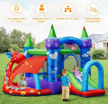Load image into Gallery viewer, Super Cool & Fun Kids Awesome Dragon Inflatable Bouncy House Castle W 740W Blower | Slide | Ball Pit | Balls | Jump Area | Basketball | Indoor / Outdoor