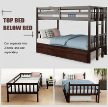 Load image into Gallery viewer, Heavy Duty Modern 4-in-1 Design Twin Pull-Out Bunk Bed With Trundle Wooden Ladder | High Guardrail | Sturdy Bed Board