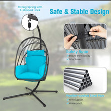 Load image into Gallery viewer, 2025 Hanging Super Duty Foldable Egg Swing Patio Chair With Stand & Cushion Pillow | Swing Hammock | Holds 265lbs | Indoor / Outdoors