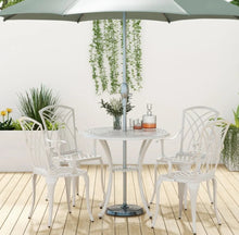Load image into Gallery viewer, Heavy Duty Gorgeous 2025 Patio Bistro 5-Piece Table Chair Set With Umbrella Hole, Aluminum Frame | Rustproof | Lightweight | Bottom Storage Shelf