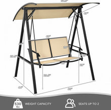 Load image into Gallery viewer, Super Elegant 2 Person Patio Swing With Weather Resistant Glider | Adjustable Canopy