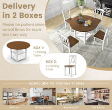 Load image into Gallery viewer, Classy, Elegant Heavy Duty 5-Piece Smooth Round Kitchen Dining Set With Drop Leaf Table Top | 2-Tier Bottom Shelf