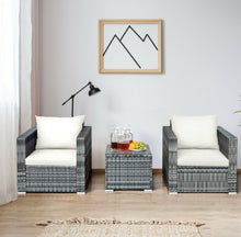 Load image into Gallery viewer, Heavy Duty Elegant Very Comfortable 3 Piece Patio Rattan Furniture Bistro Sofa Couch Set With Thick Cushions