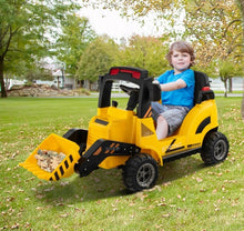 Load image into Gallery viewer, 2025 Heavy Duty 12V Kids 1 Seater Ride On Construction Tractor With Electric Adjustable Easy To Use Bucket , Push To Start, Horn, Music