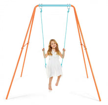 Load image into Gallery viewer, Super Fun Heavy Duty Outdoor Kids Swing Set | Strong Frame | Ground Stakes | Easy Assembly | Holds 110lbs | Great For Any Playground