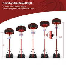 Load image into Gallery viewer, Black & Red Super Cool Portable Basketball Net Hoop With Wheels & Backboard | Adjustable Height | 5FT-7Ft | Heavy Duty | Sturdy Base