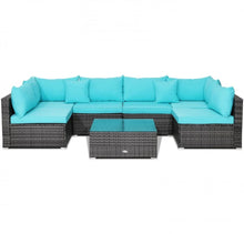 Load image into Gallery viewer, Super Elegant & Relaxing 7 Piece Patio Furniture Rattan Set With Sectional Sofa | Cushions