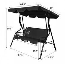 Load image into Gallery viewer, Super Relaxing 3 Person Outdoor Patio Canopy Swing With Cushioned Steel Frame | Porch Swing | Adjustable Canopy | High Weight Capacity