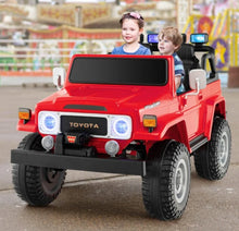 Load image into Gallery viewer, 2025 Upgraded 12V Licensed 2 Seater Toyota FJ40 12V Ride On Car | Colourful Lights | Seatbelt | Storage| 2 Speeds | 14” Tires | Upgraded Shocks | Remote