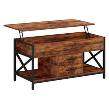 Load image into Gallery viewer, Luxurious Lift Top Coffee Table with 2 Drawers, Open Side Shelf, Hidden Compartment for Home, Living Room | Upgraded -Brown
