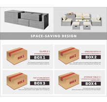 Load image into Gallery viewer, Elegant 8 Piece Patio Furniture Rattan Set With Storage Waterproof Cover & Cushions