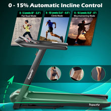 Load image into Gallery viewer, Heavy Duty Powerful Upgraded 4.75HP Treadmill With App, Auto Incline | For Home, Office | LED Display | Quiet Motor | Shockproof | Easy Transport, Store | Bluetooth