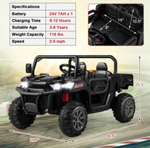 Load image into Gallery viewer, 2025 Upgraded 24V Dump Truck Kids Ride On Car | Up To 8-10KPH | 2 Seater | Switch For Dump Bed | Open Tailgate | Music | 2 Of 20000 RPM Motors | Remote