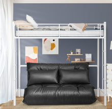 Load image into Gallery viewer, Heavy Duty Modern Foldable PU Leather Leisure Floor Comfortable Sofa Bed With 2 Thick Comfy Pillows | 3-in-1 Design | 5 Adjustable Positions