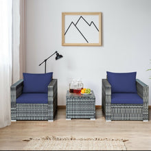 Load image into Gallery viewer, Heavy Duty Elegant Very Comfortable 3 Piece Patio Rattan Furniture Bistro Sofa Couch Set With Thick Cushions