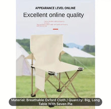 Load image into Gallery viewer, Heavy Duty Portable Foldable Table & Chair Set For Outdoors, Indoors, Patio Furniture, Picnic, Camping, Fishing, EggRoll Table, Travel Set, Seats 6