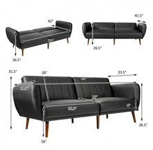 Load image into Gallery viewer, Elegant Space Saving 4 Adjustable Settings Heavy Duty 3-Seater Convertible Sofa Couch Bed With Adjustable Backrest