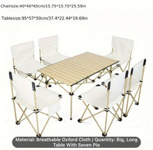 Load image into Gallery viewer, Heavy Duty Portable Foldable Table & Chair Set For Outdoors, Indoors, Patio Furniture, Picnic, Camping, Fishing, EggRoll Table, Travel Set, Seats 6
