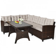 Load image into Gallery viewer, Elegant Comfortable Heavy Duty 3-Piece Hand-Woven Rattan, Wicker Outdoor Patio Sofa Furniture Set With Dining Table
